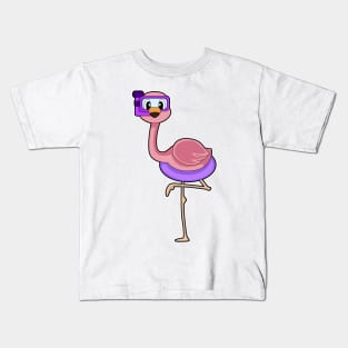 Flamingo Diver Snorkel Diving Kids T-Shirt